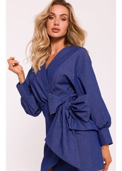 Moe sukienka mini z wiązaniem niebieska M802 ze sklepu intimiti.pl w kategorii Sukienki - zdjęcie 187904407