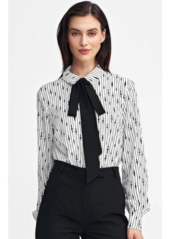 Bluzka z szafrą pod szyją wzór koralik ecru ze sklepu intimiti.pl w kategorii Koszule damskie - zdjęcie 187904435