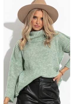 Sweter z golfem zielony Fobya F1270 ze sklepu intimiti.pl w kategorii Swetry damskie - zdjęcie 187904436