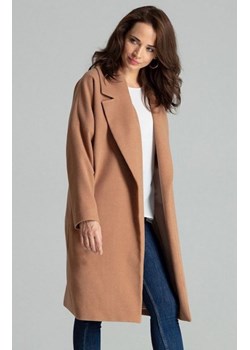 Elegancki wiązany płaszcz damski beżowy L054 ze sklepu intimiti.pl w kategorii Płaszcze damskie - zdjęcie 187904488