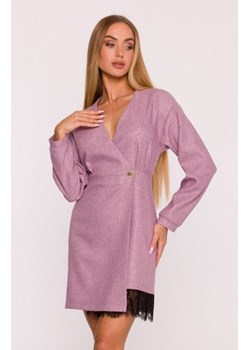 Moe sukienka tweedowa z koronką marsala M871 ze sklepu intimiti.pl w kategorii Sukienki - zdjęcie 187904718