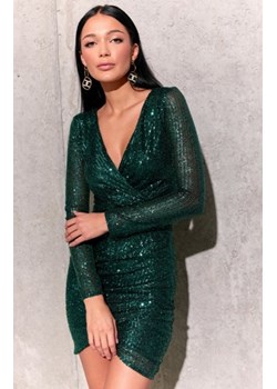 Wieczorowa sukienka cekinowa zielona 0265 ze sklepu intimiti.pl w kategorii Sukienki - zdjęcie 187905267