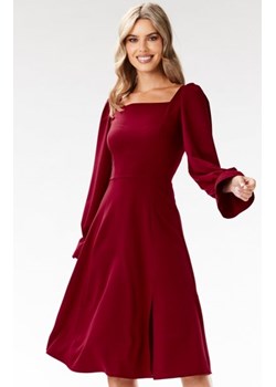 Awama A695 elegancka sukienka midi z dekoltem w karo ze sklepu intimiti.pl w kategorii Sukienki - zdjęcie 187905405