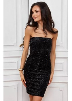 Cekinowa mini sukienka bez ramiączek czarna dopasowana ze sklepu intimiti.pl w kategorii Sukienki - zdjęcie 187905427