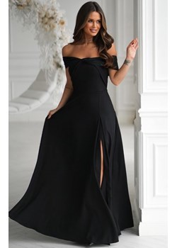Połyskująca długa sukienka z hiszpańskim dekoltem czarna ze sklepu intimiti.pl w kategorii Sukienki - zdjęcie 187905568