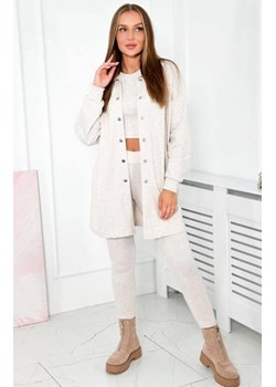 Komplet 3-częściowy bluza, top i legginsy beżowy melanż ze sklepu intimiti.pl w kategorii Dresy damskie - zdjęcie 187905665