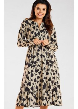 Awama wzorzysta sukienka z falbaną A468 ze sklepu intimiti.pl w kategorii Sukienki - zdjęcie 187905677