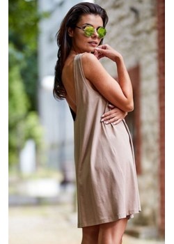 Luźna sukienka z dekoltem na plecach beżowa M204 ze sklepu intimiti.pl w kategorii Sukienki - zdjęcie 187905707