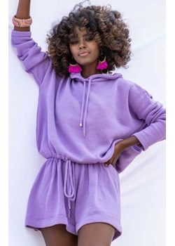 *Oversizowa bluza z kapturem fioletowa F1250 ze sklepu intimiti.pl w kategorii Bluzy damskie - zdjęcie 187905955