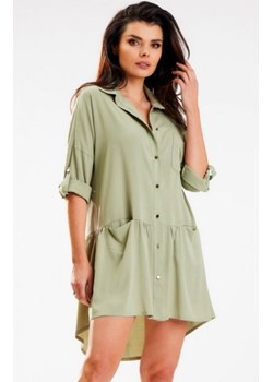 Awama A584 miętowa koszulowa sukienka ze sklepu intimiti.pl w kategorii Sukienki - zdjęcie 187906095