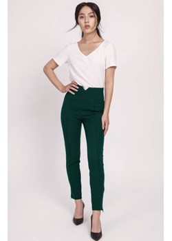 Spodnie z wysokim stanem zielone SD112 ze sklepu intimiti.pl w kategorii Spodnie damskie - zdjęcie 187906377
