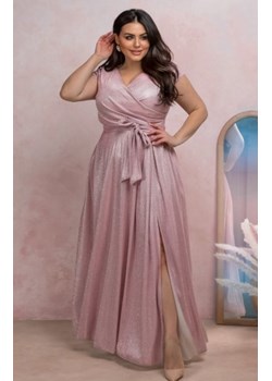 Duet Amanda długa sukienka plus size brudny róż lux ze sklepu intimiti.pl w kategorii Sukienki - zdjęcie 187906395
