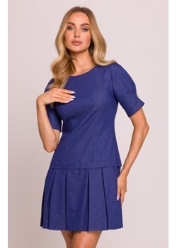 Moe sukienka z plisowanym dołem niebieska M842 ze sklepu intimiti.pl w kategorii Sukienki - zdjęcie 187906426