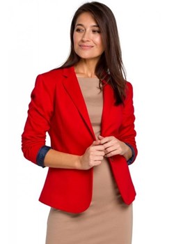 Taliowany żakiet zapinany na guzik czerwony S154 ze sklepu intimiti.pl w kategorii Marynarki damskie - zdjęcie 187907215