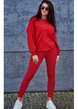 Komplet bawełniany California czerwony ze sklepu intimiti.pl w kategorii Dresy damskie - zdjęcie 187907426