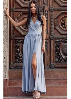 Wieczorowa brokatowa sukienka maxi szara 0224 ze sklepu intimiti.pl w kategorii Sukienki - zdjęcie 187907517