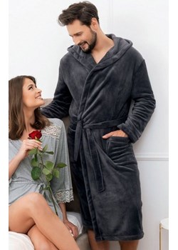 *Italian Fashion Mimas szlafrok męski grafitowy ze sklepu intimiti.pl w kategorii Szlafroki męskie - zdjęcie 187907576