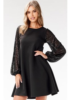 Awama A694 sukienka z cekinowymi rękawami czarna ze sklepu intimiti.pl w kategorii Sukienki - zdjęcie 187907938
