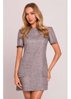 Moe mini sukienka trapezowa grafitowa M855 ze sklepu intimiti.pl w kategorii Sukienki - zdjęcie 187908129