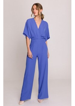 Stylove S395 kombinezon z dekoltem kopertowym niebieski ze sklepu intimiti.pl w kategorii Kombinezony damskie - zdjęcie 187908267