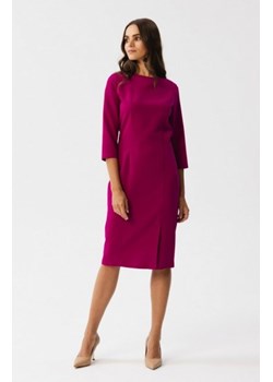 Stylove S350 sukienka ołówkowa z rozcięciem śliwkowa ze sklepu intimiti.pl w kategorii Sukienki - zdjęcie 187908307