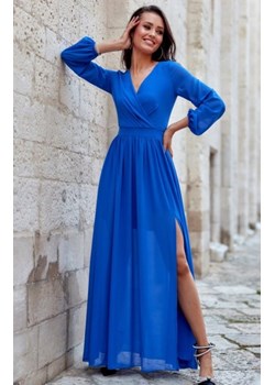 Wieczorowa sukienka maxi chabrowa 0257 ze sklepu intimiti.pl w kategorii Sukienki - zdjęcie 187908396