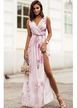 Efektowna długa sukienka Dolores w kwiaty pink ze sklepu intimiti.pl w kategorii Sukienki - zdjęcie 187908457
