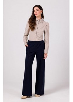 Bewear B275 spodnie z przeszyciami na nogawkach granatowe ze sklepu intimiti.pl w kategorii Spodnie damskie - zdjęcie 187908496