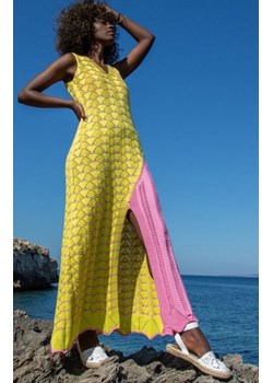 Długa ażurowa sukienka letnia yellow F1460 ze sklepu intimiti.pl w kategorii Sukienki - zdjęcie 187909116