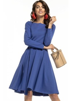 Tessita T287 rozkloszowana sukienka z paskiem niebieska ze sklepu intimiti.pl w kategorii Sukienki - zdjęcie 187909187
