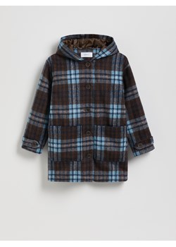 Reserved - Jednorzędowy płaszcz z domieszką wełny - wielobarwny ze sklepu Reserved w kategorii Płaszcze dziewczęce - zdjęcie 187909479
