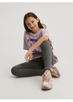 Reserved - Prążkowane legginsy - ciemnoszary ze sklepu Reserved w kategorii Spodnie chłopięce - zdjęcie 187909787