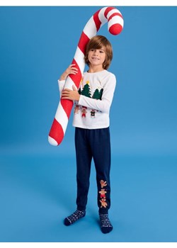 Sinsay - Świąteczna piżama dwuczęściowa z pierniczkami i choinkami - kremowy ze sklepu Sinsay w kategorii Piżamy dziecięce - zdjęcie 187910258