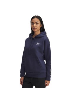 Damska bluza nierozpinana z kapturem Under Armour UA Icon Fleece Taped - granatowa ze sklepu Sportstylestory.com w kategorii Bluzy damskie - zdjęcie 187911138