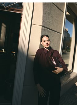 Reserved - Bawełniana koszula - bordowy ze sklepu Reserved w kategorii Koszule damskie - zdjęcie 187912627