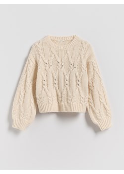 Reserved - Sweter z domieszką wełny - złamana biel ze sklepu Reserved w kategorii Swetry dziewczęce - zdjęcie 187912685