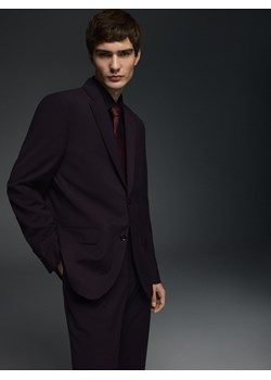 Reserved - Marynarka slim fit z domieszką wiskozy - mahoniowy ze sklepu Reserved w kategorii Marynarki męskie - zdjęcie 187912709