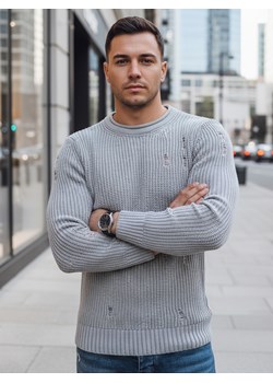 Sweter męski jasnoszary Dstreet WX1989 ze sklepu DSTREET.PL w kategorii Swetry męskie - zdjęcie 187912766