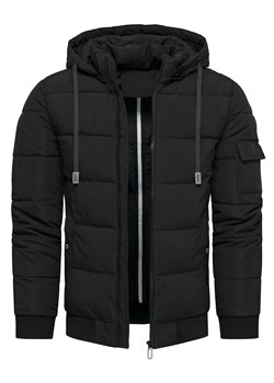 Kurtka męska czarna pikowana z odczepianym kapturem Recea ze sklepu Recea.pl w kategorii Kurtki męskie - zdjęcie 187913207