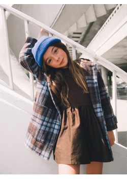 Reserved - Jednorzędowy płaszcz z domieszką wełny - wielobarwny ze sklepu Reserved w kategorii Płaszcze dziewczęce - zdjęcie 187913399