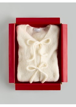 Reserved - Kardigan z wełną alpaki - złamana biel ze sklepu Reserved w kategorii Swetry damskie - zdjęcie 187913509