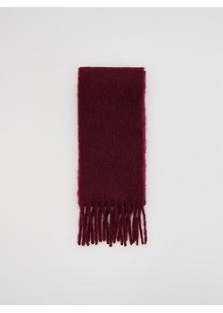 Reserved - Gładki szalik z frędzlami - bordowy ze sklepu Reserved w kategorii Szaliki i chusty damskie - zdjęcie 187913648