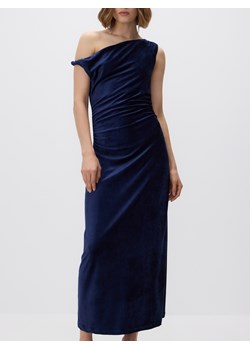 Reserved - Welurowa sukienka maxi - granatowy ze sklepu Reserved w kategorii Sukienki - zdjęcie 187913765