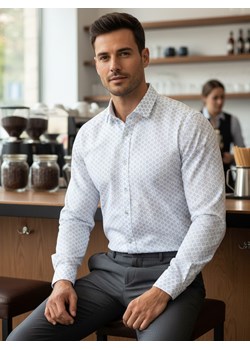 Koszula męska biała Dstreet DX2438 ze sklepu DSTREET.PL w kategorii Koszule męskie - zdjęcie 187913826