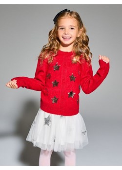 Sinsay - Sweter rozpinany z cekinowymi gwiazdkami - czerwony ze sklepu Sinsay w kategorii Swetry dziewczęce - zdjęcie 187914067