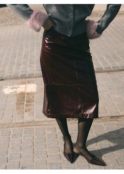 Reserved - Spódnica z imitacji skóry - bordowy ze sklepu Reserved w kategorii Spódnice - zdjęcie 187914968