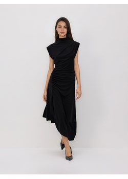 Reserved - Asymetryczna sukienka midi - czarny ze sklepu Reserved w kategorii Sukienki - zdjęcie 187915099