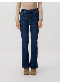 Reserved - Jeansy flare z krótszą nogawką - granatowy ze sklepu Reserved w kategorii Jeansy damskie - zdjęcie 187915128