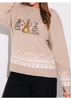 Sinsay - Świąteczny sweter z choinkami i cekinami - wielobarwny ze sklepu Sinsay w kategorii Swetry damskie - zdjęcie 187915756