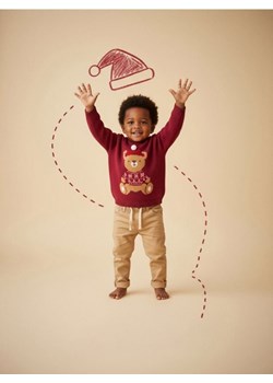 Sinsay - Świąteczny sweter z misiem w sweterku - bordowy ze sklepu Sinsay w kategorii Bluzy i swetry - zdjęcie 187915795